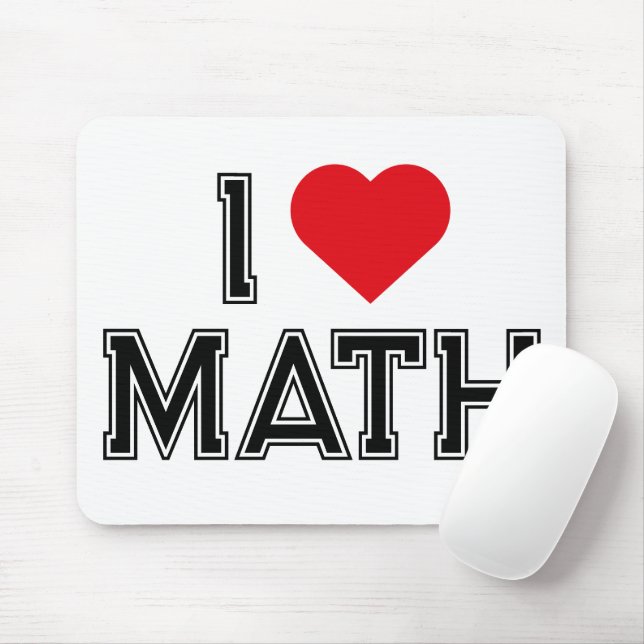 Mousepad Eu Amo Matemática Vintage Retro Matemática (Com mouse)