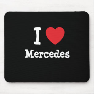 Mousepad Eu amo Mercedes coração T-Shirt