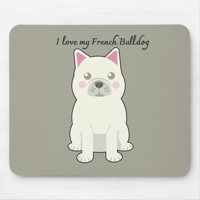 Mousepad Eu amo meu Bulldog Francês (Frente)
