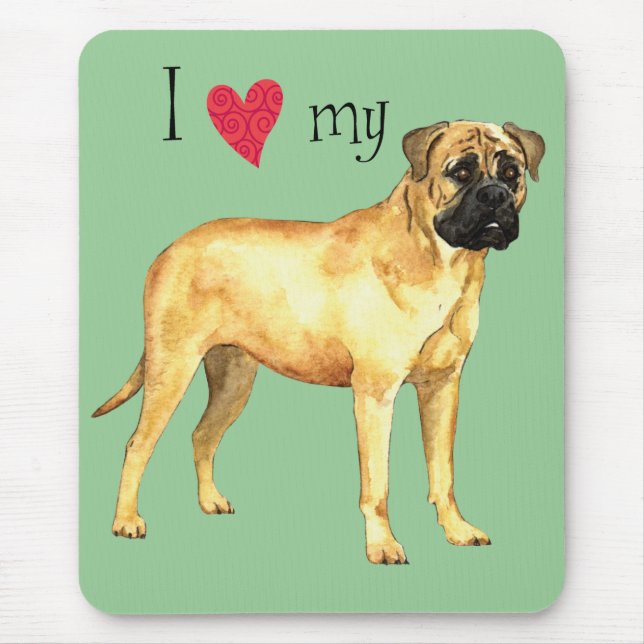 Mousepad Eu amo meu Bullmastiff (Frente)
