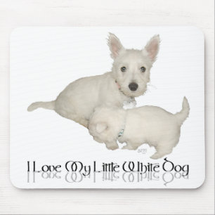 Mousepad Eu Amo Meu Cachorrinho Branco - Filhotes de Westie