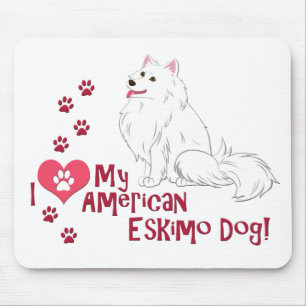 Mousepad Eu Amo Meu Cachorro Esquimó Americano!