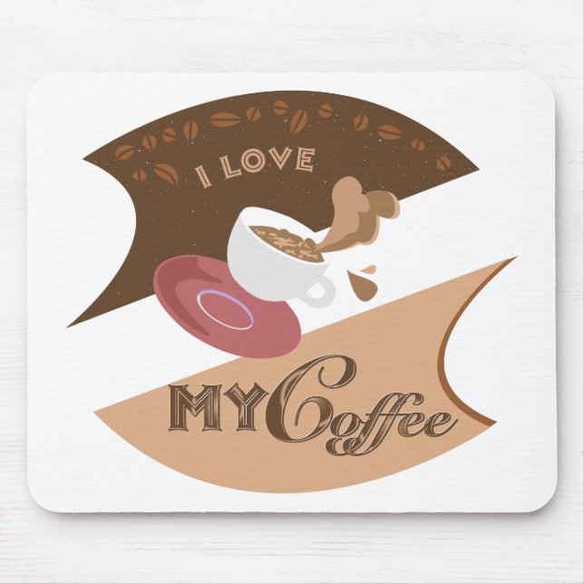 Mousepad Eu Amo Meu Café Retro Java (Frente)
