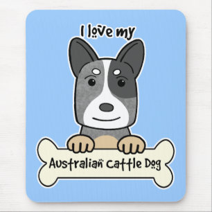 Mousepad Eu amo meu cão australiano do gado