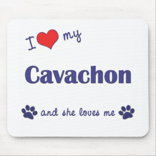 Mousepad Eu amo meu Cavachon (o cão fêmea)
