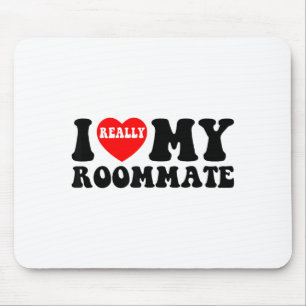 Mousepad Eu Amo Meu Colega de Quarto Coração Presentes Dive