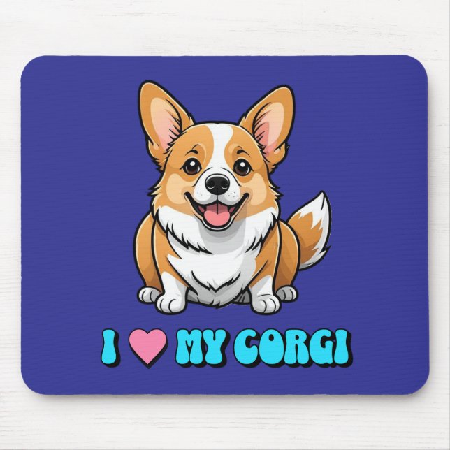 Mousepad Eu Amo Meu Corgi (Frente)