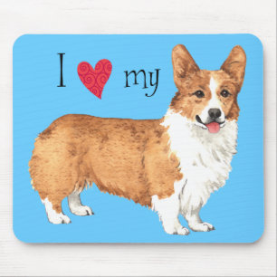 Mousepad Eu amo meu Corgi de Galês do Pembroke