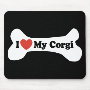 Mousepad Eu amo meu Corgi - osso de cão