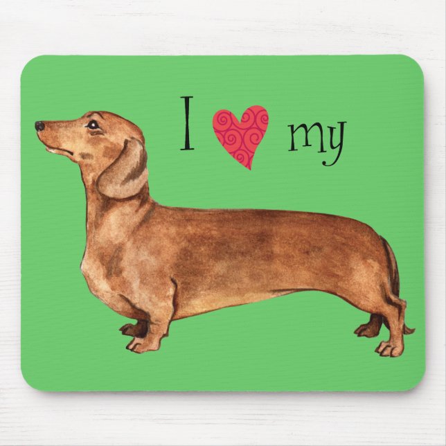 Mousepad Eu amo meu Dachshund (Frente)