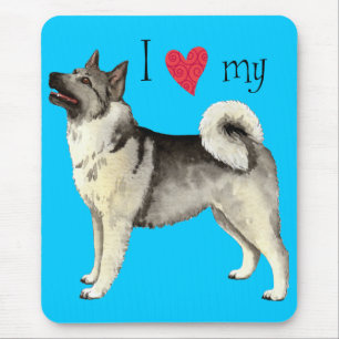 Mousepad Eu amo meu Elkhound norueguês