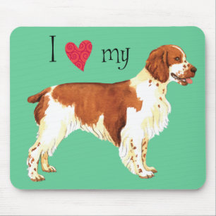 Mousepad Eu amo meu galês Springer Spaniel