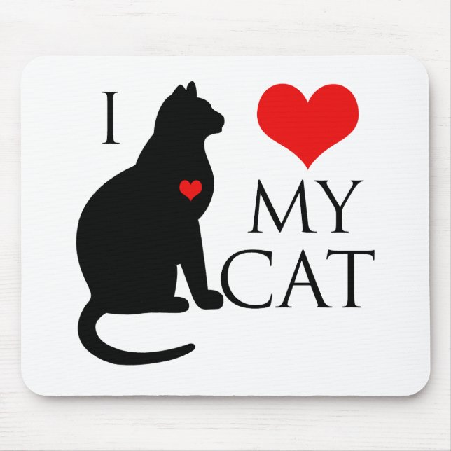 Mousepad Eu amo meu gato (Frente)