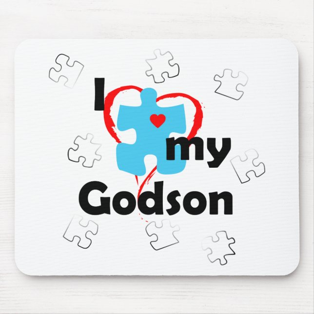 Mousepad Eu amo meu Godson - autismo (Frente)