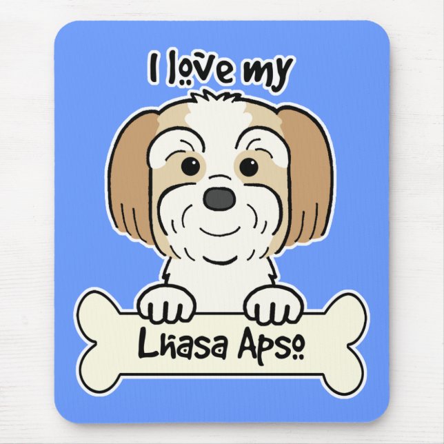 Mousepad Eu amo meu Lhasa Apso (Frente)
