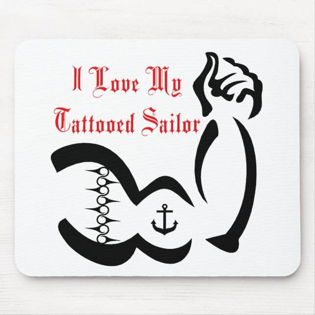 Mousepad Eu amo meu marinheiro de Tattoed (Frente)