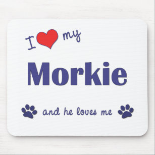 Mousepad Eu amo meu Morkie (o cão masculino)