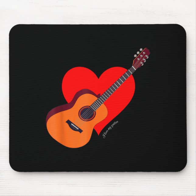 Mousepad Eu Amo Meu Novo Aluno de Guitarra (Frente)
