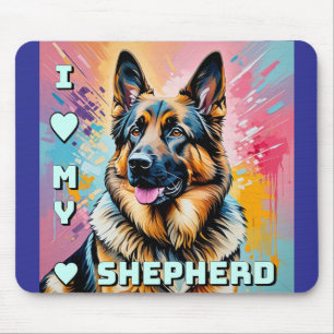 Mousepad Eu amo meu Pastor Alemão