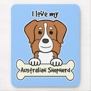 Mousepad Eu amo meu pastor australiano