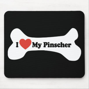 Mousepad Eu amo meu Pinscher - osso de cão