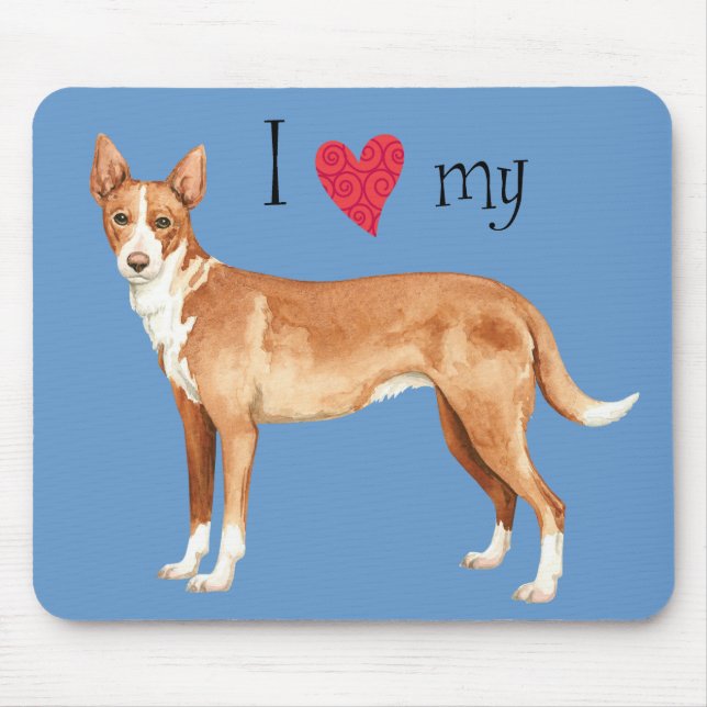 Mousepad Eu Amo meu Podengo Português (Frente)