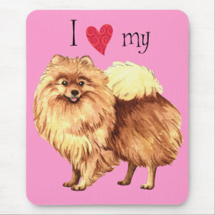Mousepad Eu amo meu Pomeranian