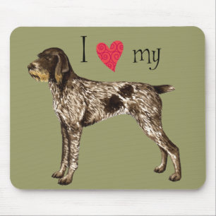 Mousepad Eu amo meu ponteiro Wirehaired alemão