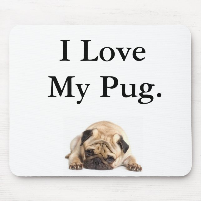 Mousepad Eu amo meu Pug (Frente)