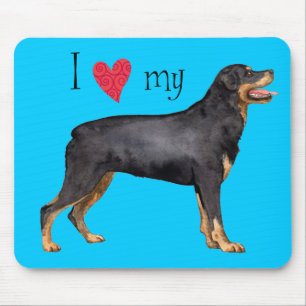 Mousepad Eu amo meu Rottweiler