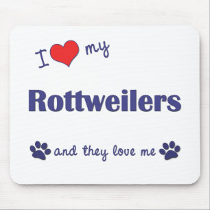 Mousepad Eu amo meu Rottweilers (os cães múltiplos)