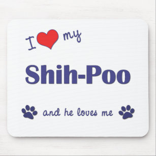 Mousepad Eu amo meu Shih-Poo (o cão masculino)