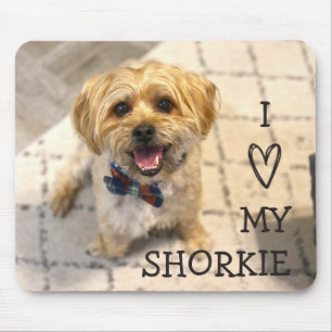 Mousepad Eu Amo Meu Shorkie Foto de Cheio