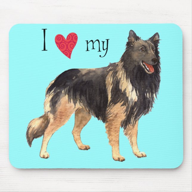 Mousepad Eu amo meu Tervuren belga (Frente)