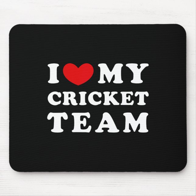 Mousepad Eu Amo Meu Time de Críquete  (Frente)