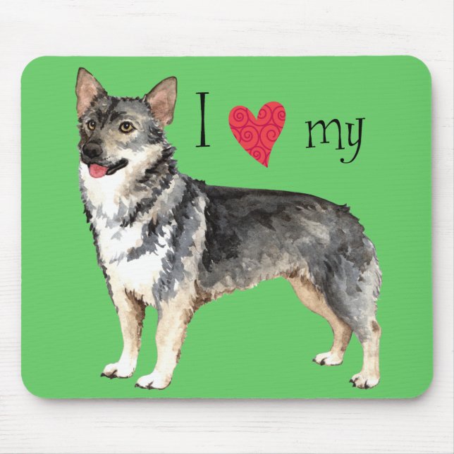 Mousepad Eu amo meu Vallhund sueco (Frente)
