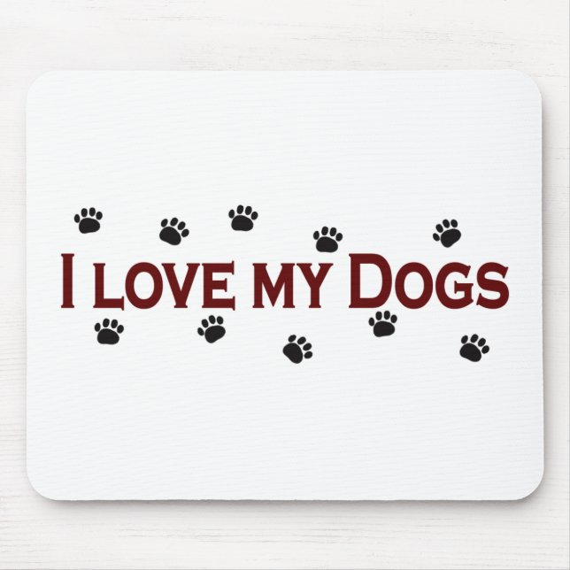 Mousepad Eu amo meus cães (Frente)