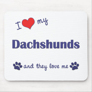 Mousepad Eu amo meus Dachshunds (muitos cães)