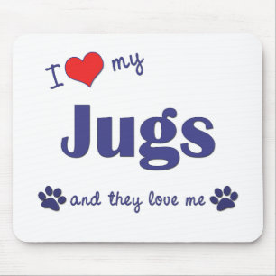 Mousepad Eu amo meus jarros (os cães múltiplos)