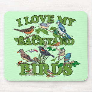 Mousepad Eu amo meus pássaros do quintal