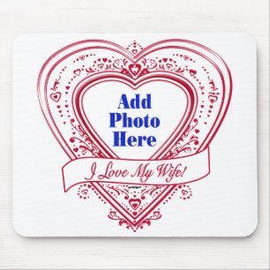 Mousepad Eu Amo Minha Esposa! - Foto de Corações Vermelhos