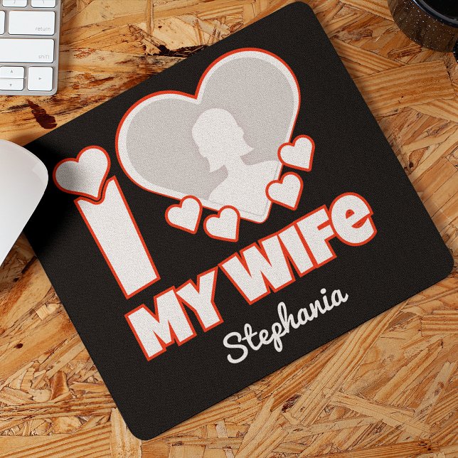 Mousepad Eu Amo Minha Esposa Personalizado – Adicionar Nome (Criador carregado)