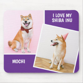 Mousepad Eu Amo Minha Foto Shiba Inu Duas