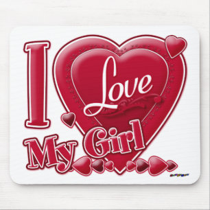 Mousepad Eu amo minha garota vermelha
