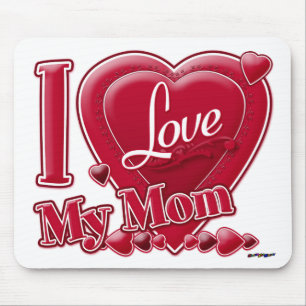 Mousepad Eu amo minha mãe vermelha