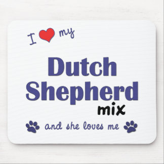 Mousepad Eu amo minha mistura holandesa do pastor (o cão