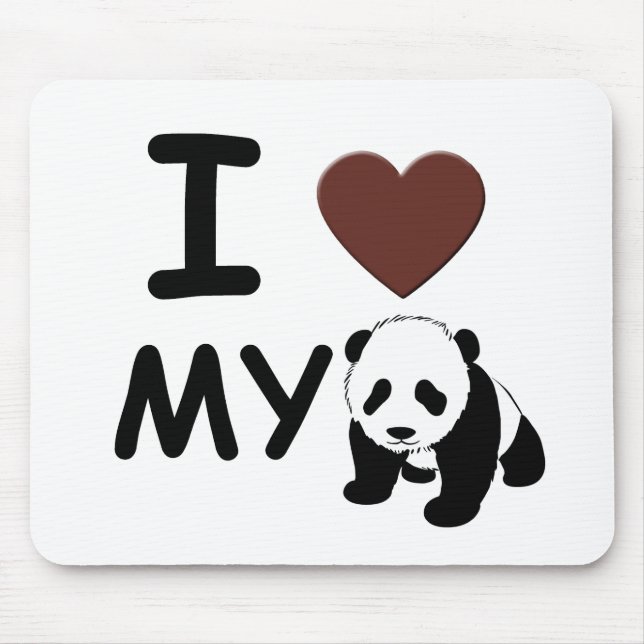 Mousepad Eu amo minha panda (Frente)