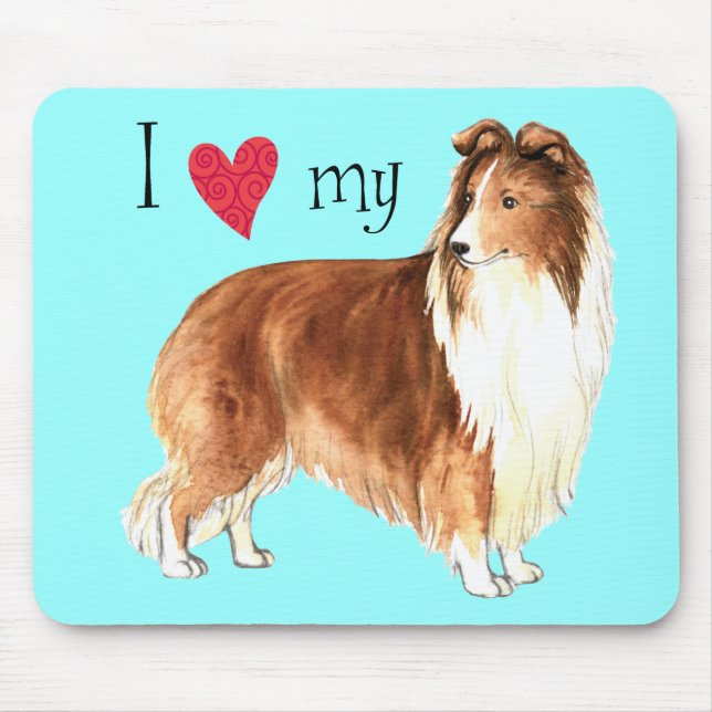 Mousepad Eu amo minha Sheltie (Frente)