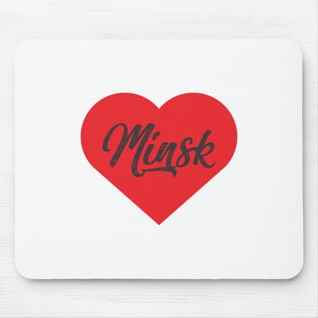 Mousepad Eu Amo Minsk - Bielorrússia (Frente)