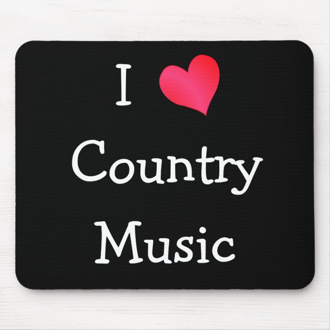 Mousepad Eu Amo Música country (Frente)